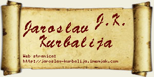 Jaroslav Kurbalija vizit kartica